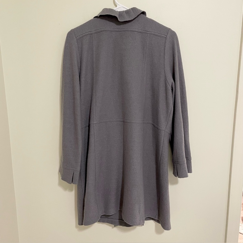 PATTY KIM Gray Ruffle Trim Coat - Picture 3 of 13
